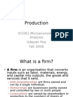Production: ECO61 Microeconomic Analysis Udayan Roy Fall 2008