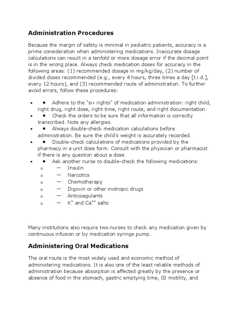 Administration Procedures | PDF | Injection (Medicine) | Medical ...