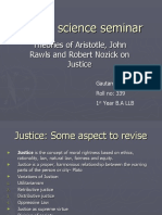 Theories of Aristotle, John Rawls and Robert Nozick On Justice
