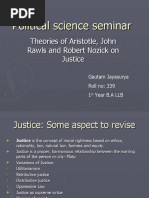 Theories of Aristotle, John Rawls and Robert Nozick On Justice