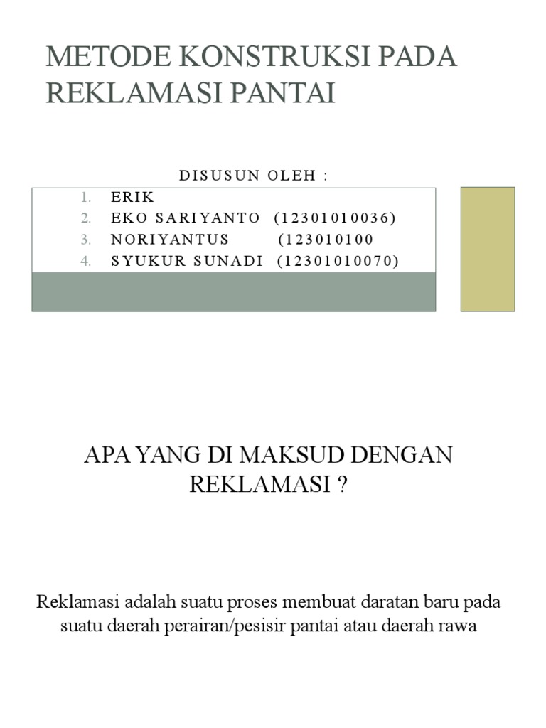 Metode Reklamasi Pantai dan Sistemnya | PDF