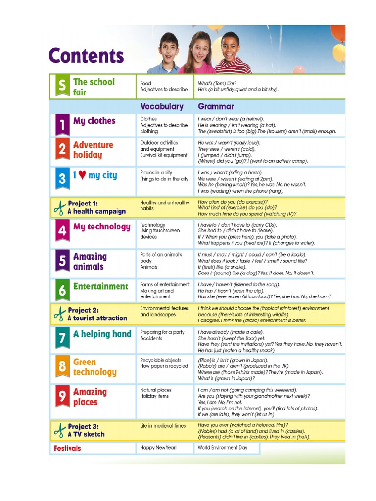 Contents High Five 5 PDF | PDF