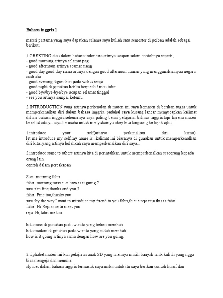 Bahasa Inggris 1 Pdf