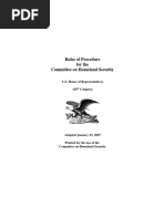 HOUSE HEARING, 110TH CONGRESS - Rules of Procedure For The Committee On Homeland Security