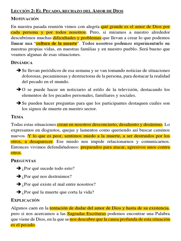 El Pecado: Rechazo al Amor de Dios | PDF | Pecado | Adán y Eva