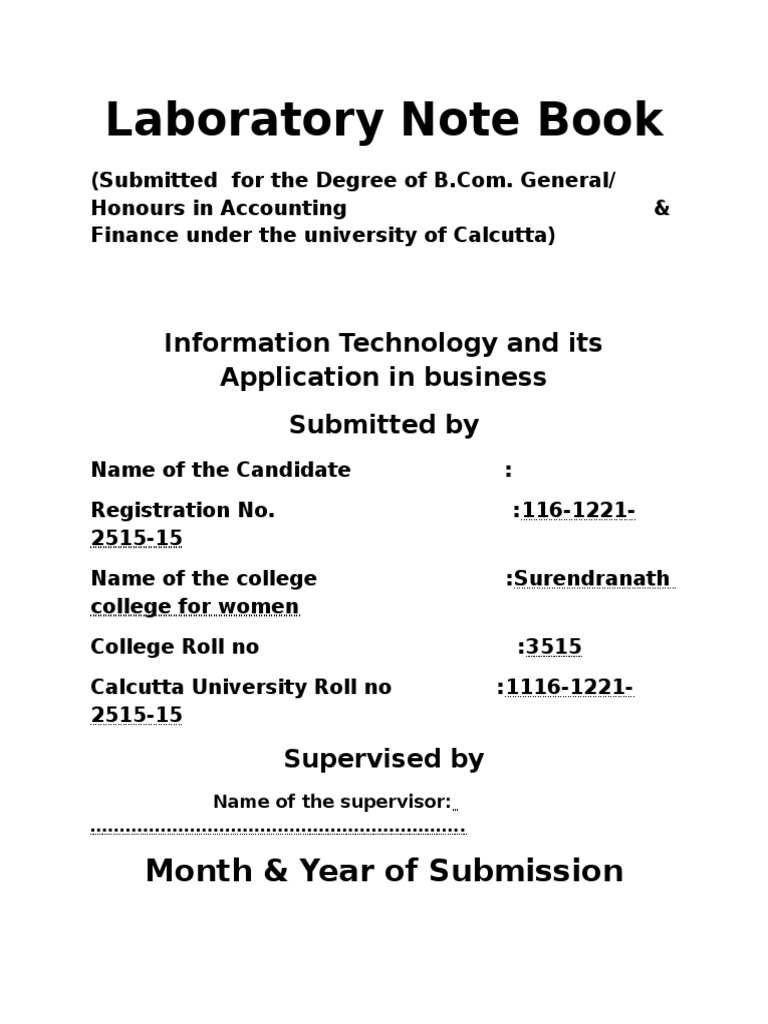 IT Applications in Business: B.Com Project | PDF | Business | Finance ...