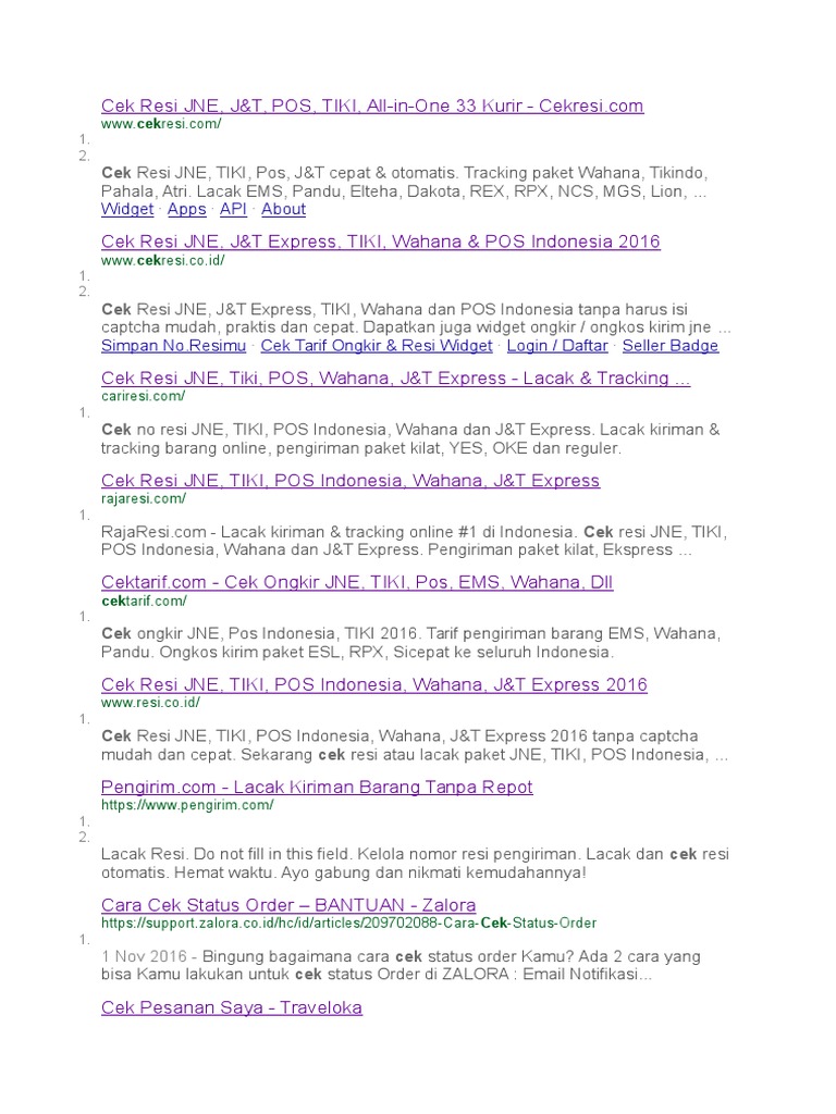 Cek Resi Jne