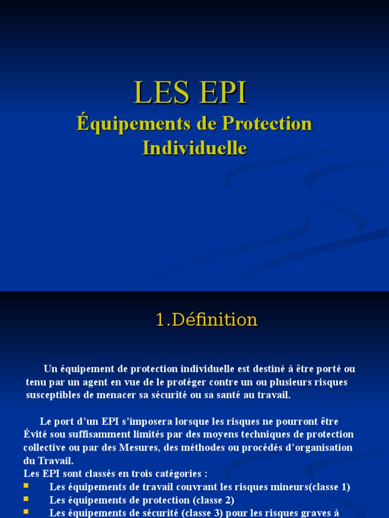 EPI Equipement de Protection Individulle | PDF | Vêtements | Sécurité