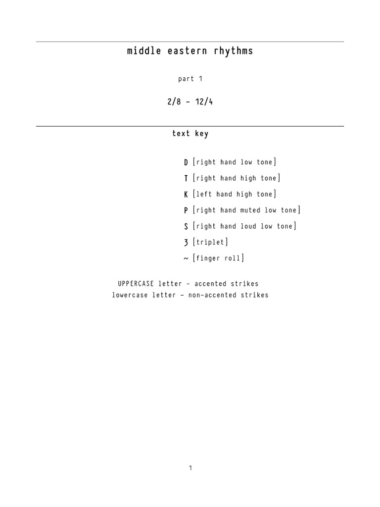 Middle Eastern Rhythm Patterns | PDF
