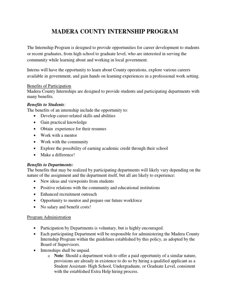 Internship Program Policy PDF Internship Job Hunting