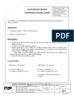 Standard Test Method Bulk Density/Volume - Tapped: V M Y Bulkdensit M V Bulkvolume