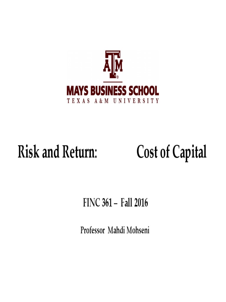 research paper on cost of capital pdf