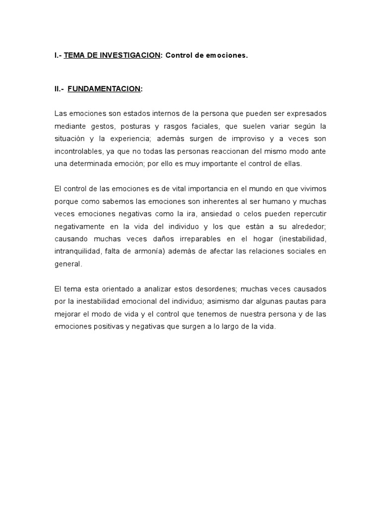 Control de Emociones | PDF | Ira | Las emociones