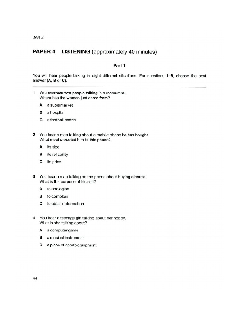 Red Book 2 Listening Test 2 | PDF
