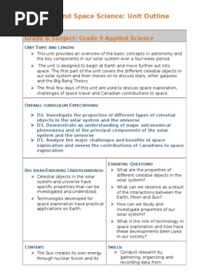 Ess Unit Overview Astronomy Science