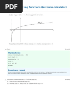 Exponential and Log Functions Quiz Non-Calculator Markscheme