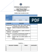 Rubrica Para Talleres en Clase