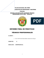 Informe final de prácticas de la Escuela de Educación Superior Técnico Profesional de la PNP Trujillo