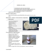 Análisis de caliza para determinar contenido de calcio