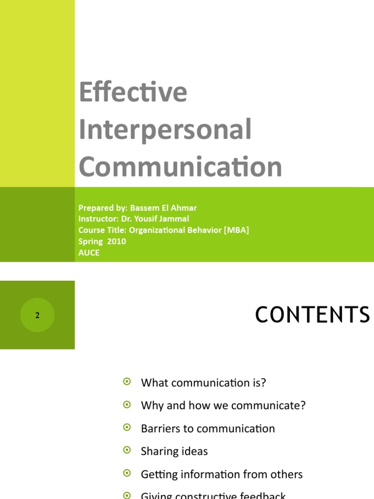 Mastering Interpersonal Communication | PDF | Communication ...
