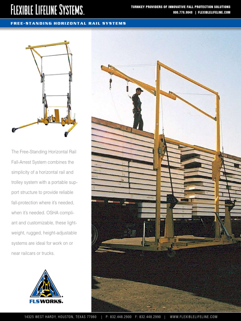 Portable Horizontal Rail Fall Protection Systems for Working at Heights ...