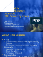 Oracle Dbas Deploying Highly Available SQL Server Systems: Joe Yong