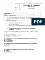 Evaluación 2 Unidad 3 de Ciencias