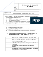 Evaluación 1 Unidad 4 de Ciencias