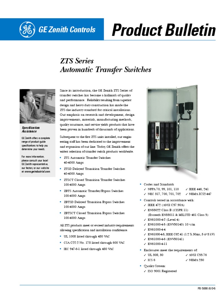 Zenith ATS | PDF | Switch | Relay