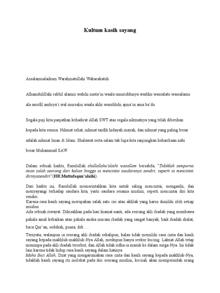 Kultum Kasih Sayang