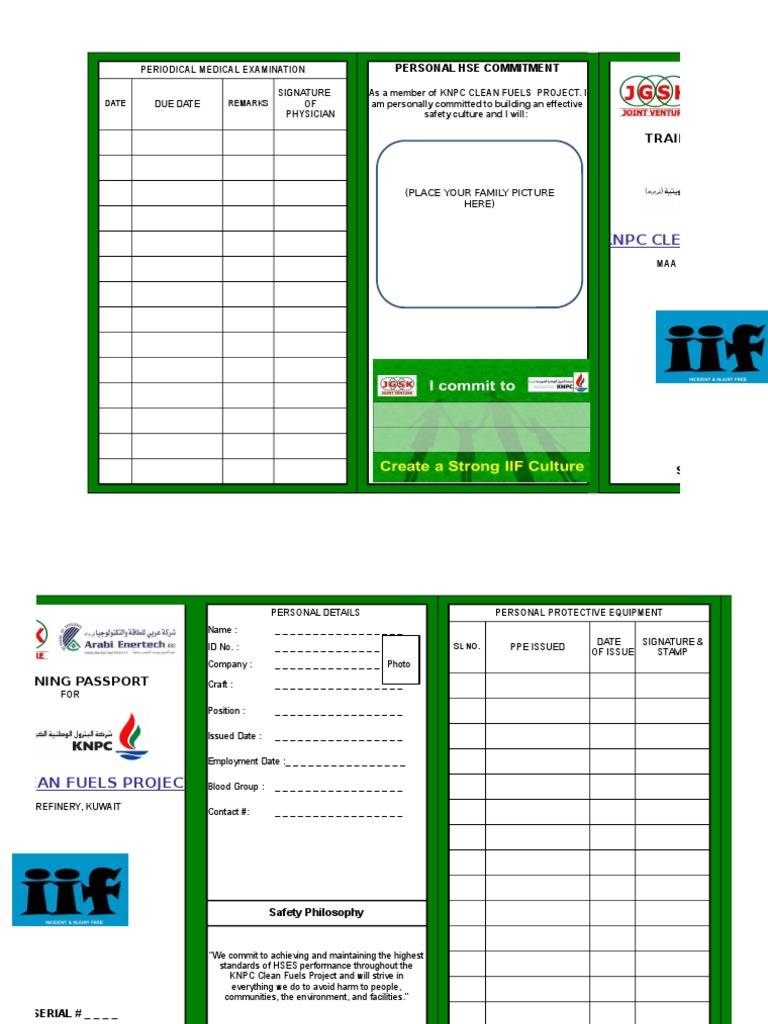Training Passport Design PDF