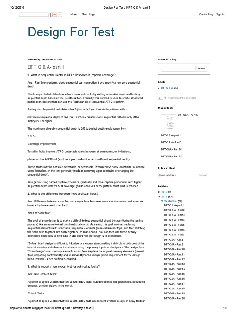 Design For Test - DFT Q & A - Part 1 | Download Free PDF | Electronic ...