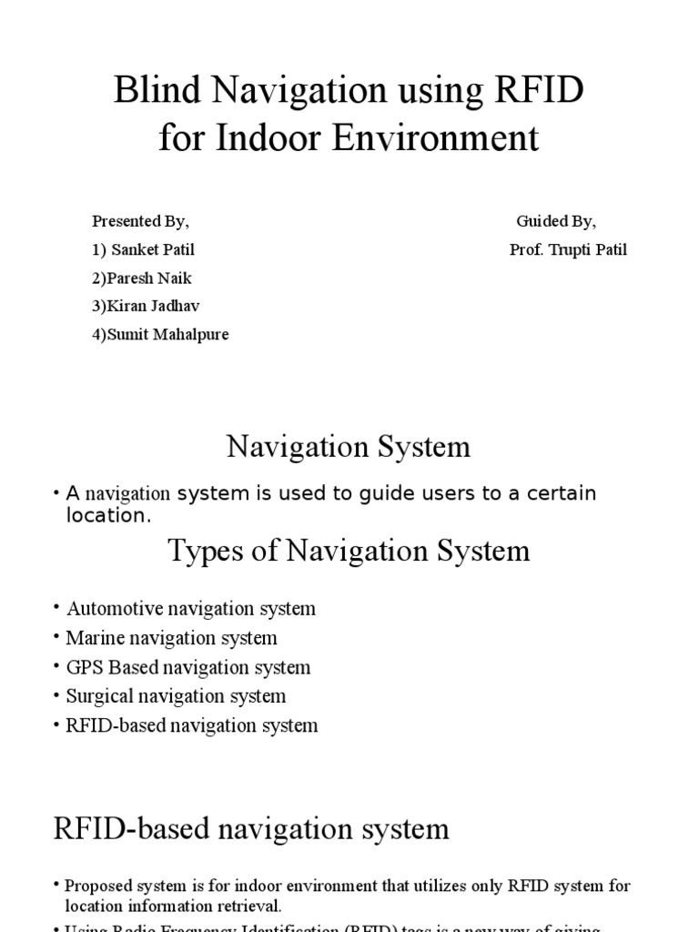 RFID Navigation for the Visually Impaired | PDF | Radio Frequency ...