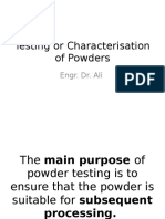 Testing or Characterisation of Powders