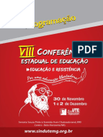 Programação Da VIII Conferência Estadual