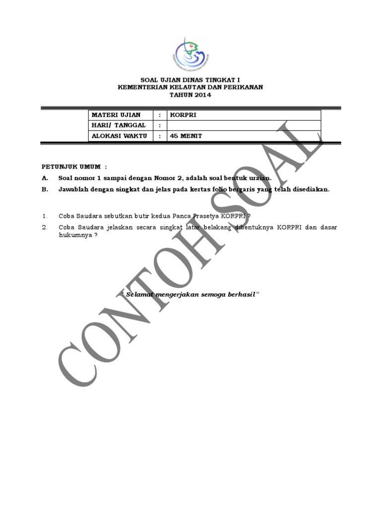 Contoh Soal Korpri