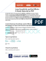 Control Systems Sensitivity and Its Effects - GATE Study Material in PDF