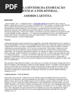 Amoris Laetitia - Síntese Da Exortação Apostólica