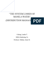 "The System Losses of Manila Water" (Distribution Management)