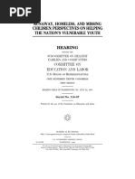 House Hearing, 110TH Congress - Runaway, Homeless, and Missing Children: Perspectives On Helping The Nation's Vulnerable Youth