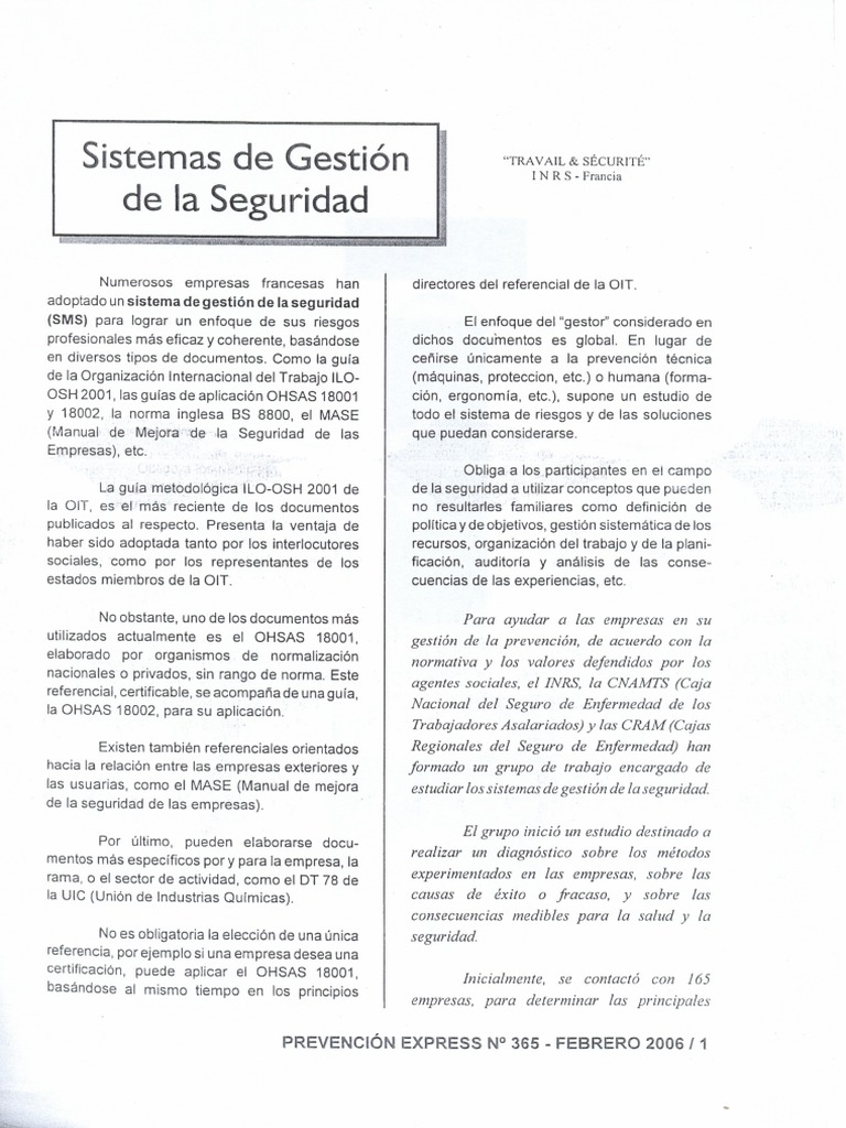 Sistemas de Gestión de La Seguridad | PDF