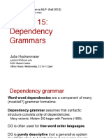 Dependency Grammars: Julia Hockenmaier