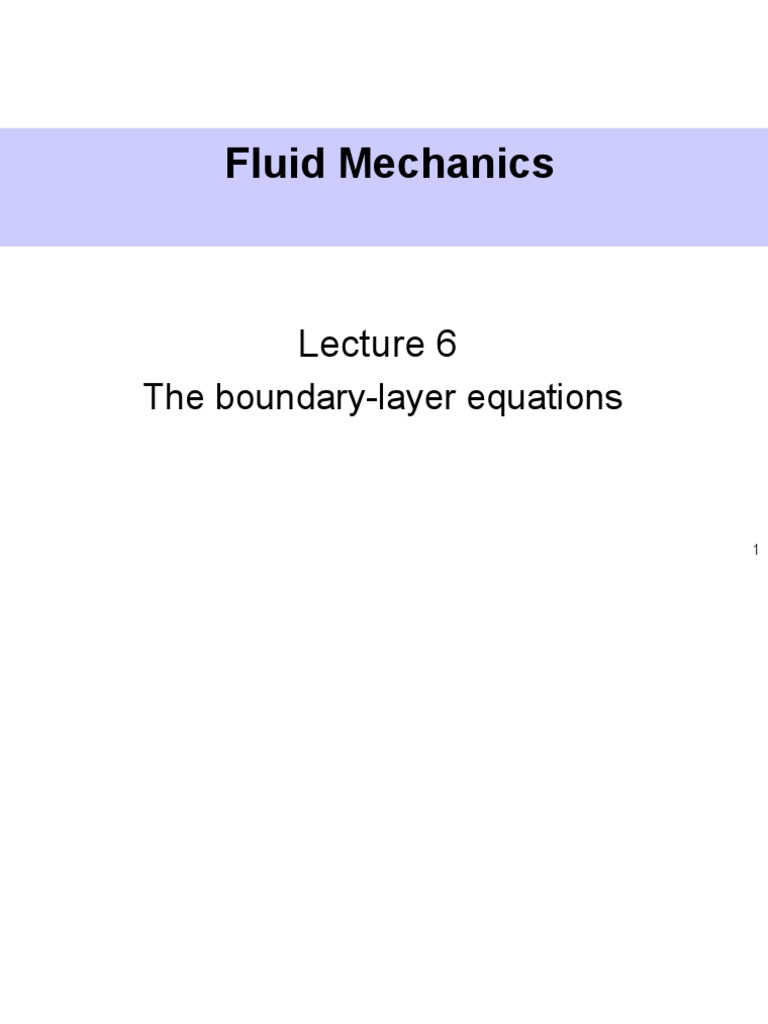 Boundary Layer Equations in Fluid Mechanics | PDF | Boundary Layer ...