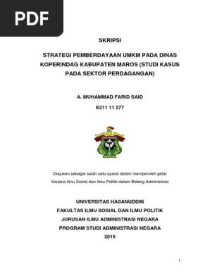 Skripsi Pemberdayaan Umkm