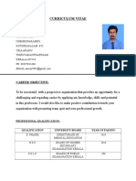 CV Summary for Pharma Professional