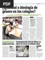 Igualdad o Ideología de Género en Los Colegios