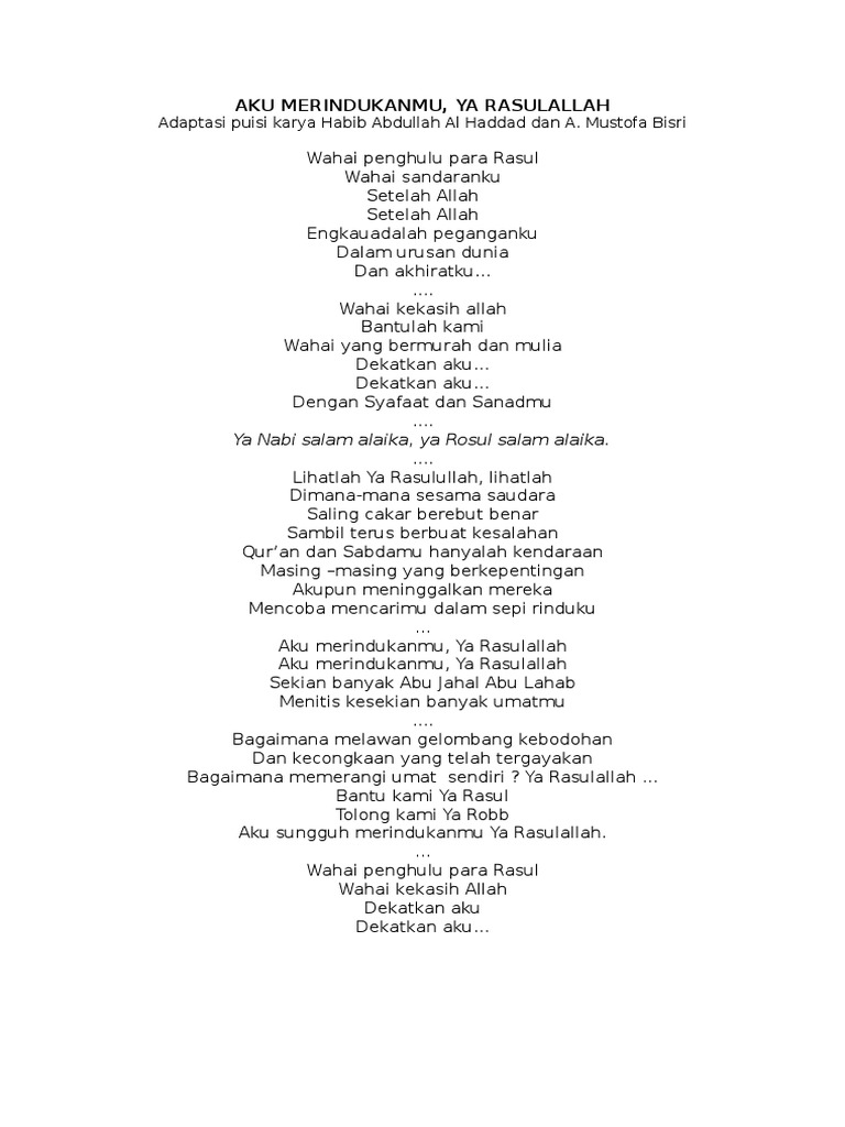 Rindu kepada Rasulullah dalam Puisi | PDF | Agama & Spiritualitas
