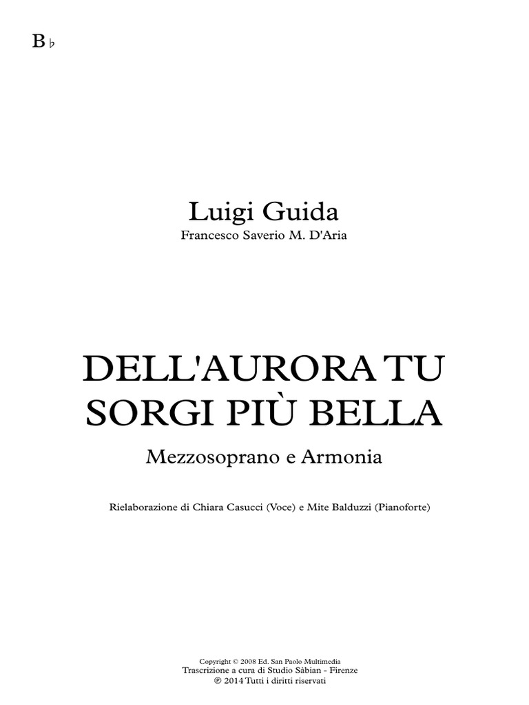 Dell Aurora Tu Sorgi Più Bella Testo E Accordi