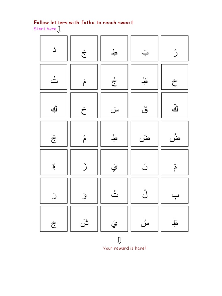 Follow Fatha Letters Puzzle Guide | PDF | Cooking, Food & Wine
