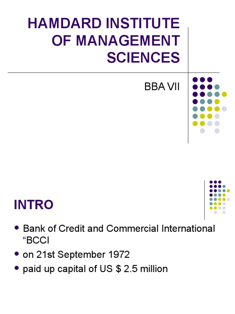 BCCI History and Banking Operations Overview | PDF | Banks | Cheque